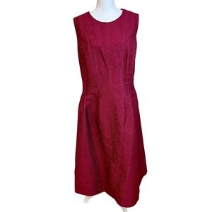 DONNA‎ KARAN Burgundy Sleeveless A Line Dress New Career Party Cocktail NWT
